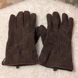 Brown Suede soft fur Lined Gloves